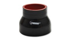 2837 - 4 Ply Silicone Reducer Coupler, 4" x 4.5" x 3" Long - Black