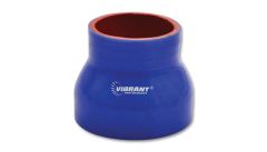 2764B - 4 Ply Silicone Reducer Coupler, 2.5" x 3.5" x 3" Long - Blue
